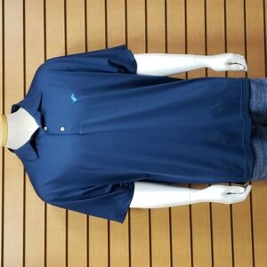 Peter Millar Mens Summer Comfort Blue Polo Shirt Size Large Golf Outdoors